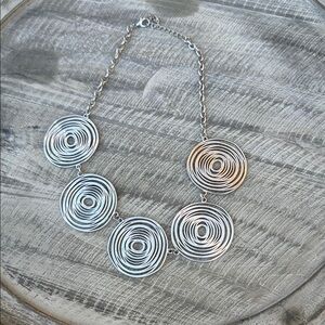 Silver Tone Spiral Necklace